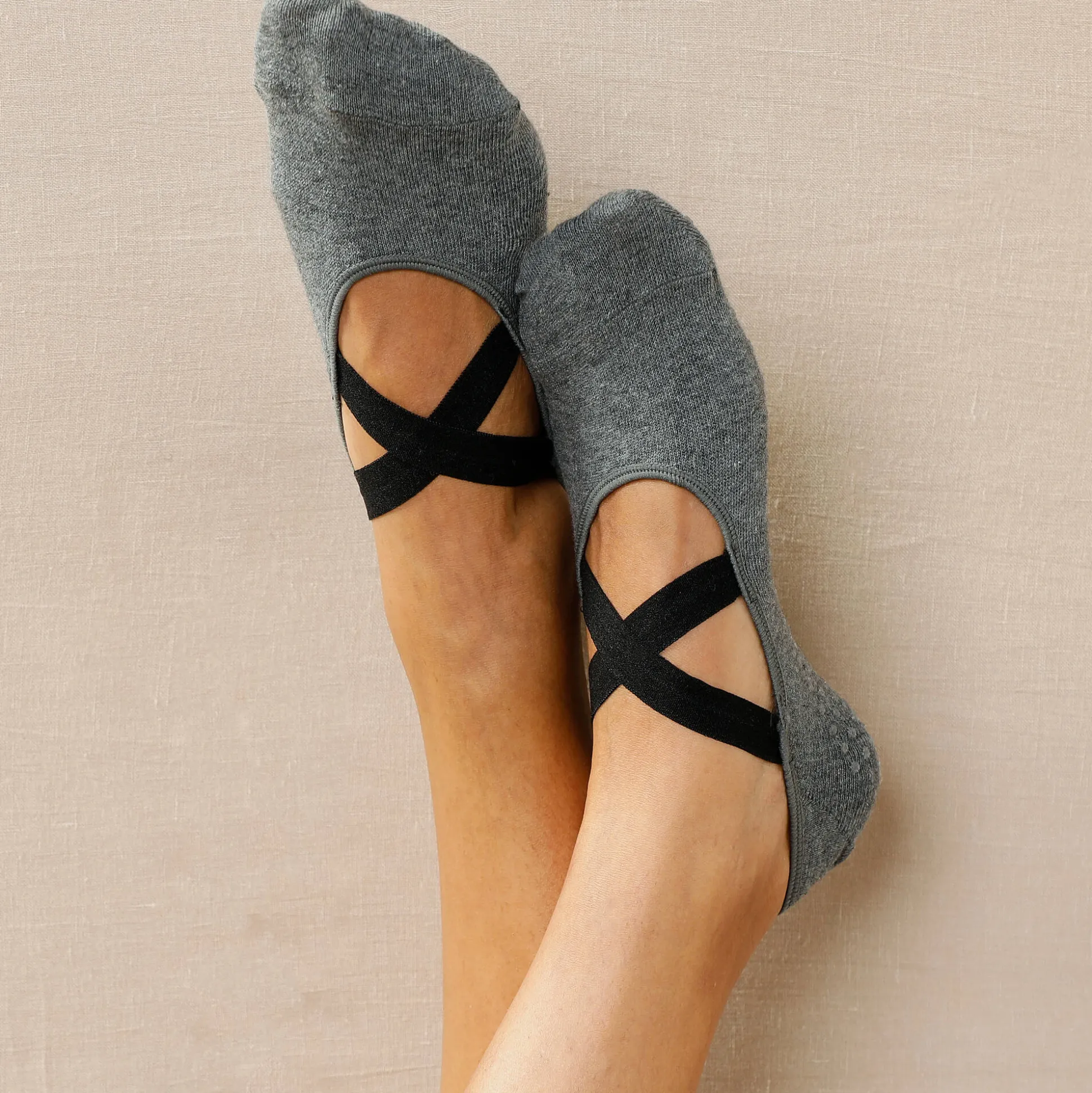 Slipvrije ballerinasokken voor yoga - set van 2 paar