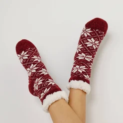 Slipvrije sokken in gevoerd chenilletricot