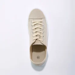 Sneakers in canvas met veters en doorloopzool in platformstijl