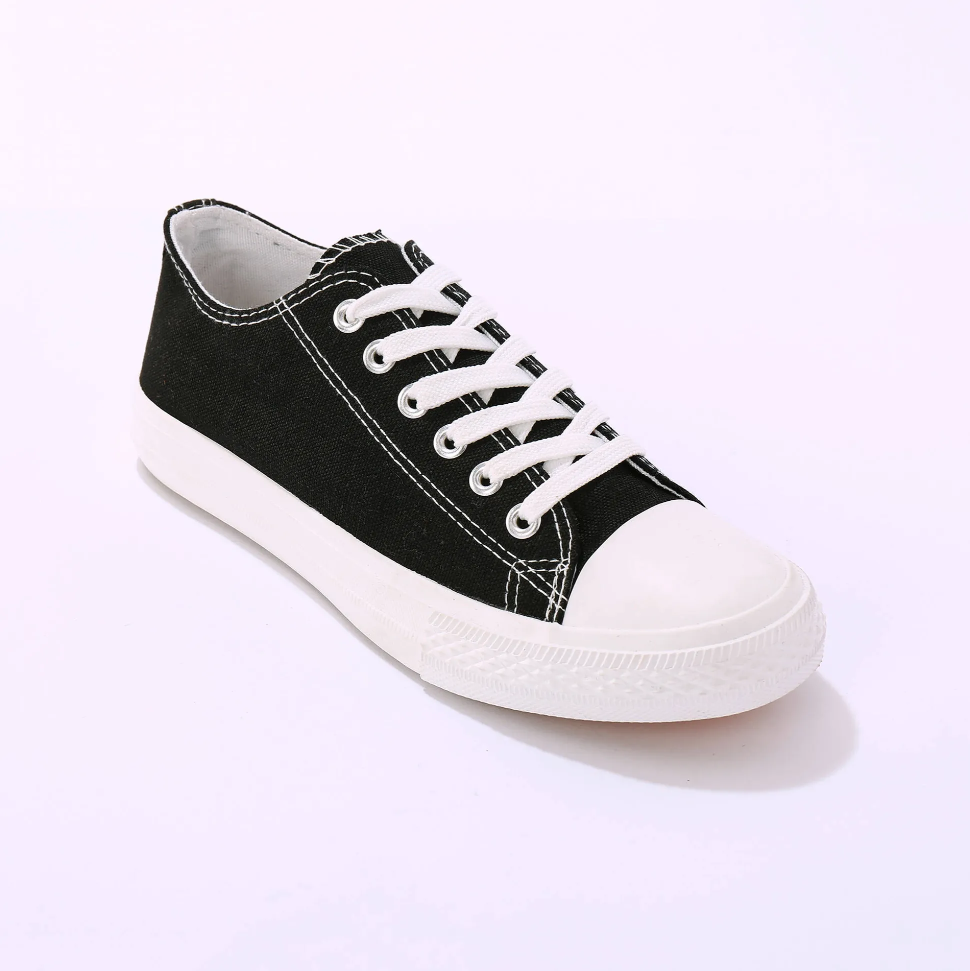 Sneakers in canvas, met veters