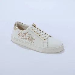 Sneakers met borduursel en rits
