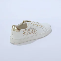 Sneakers met borduursel en rits