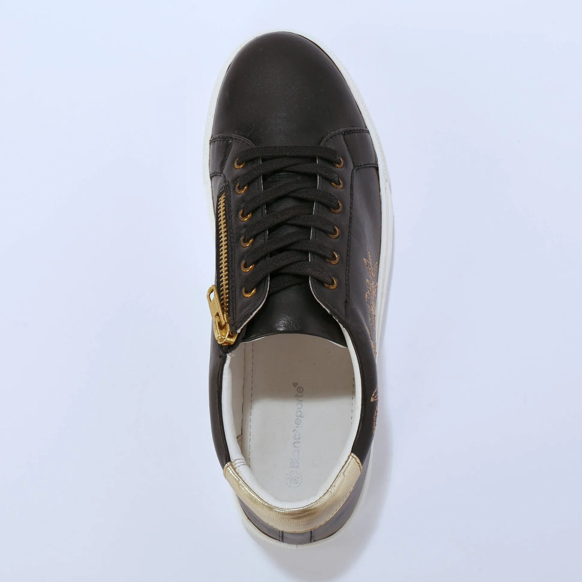 Sneakers met borduursel en rits