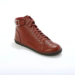Sneakers met hoge schacht, rits en goudkleurige gesp