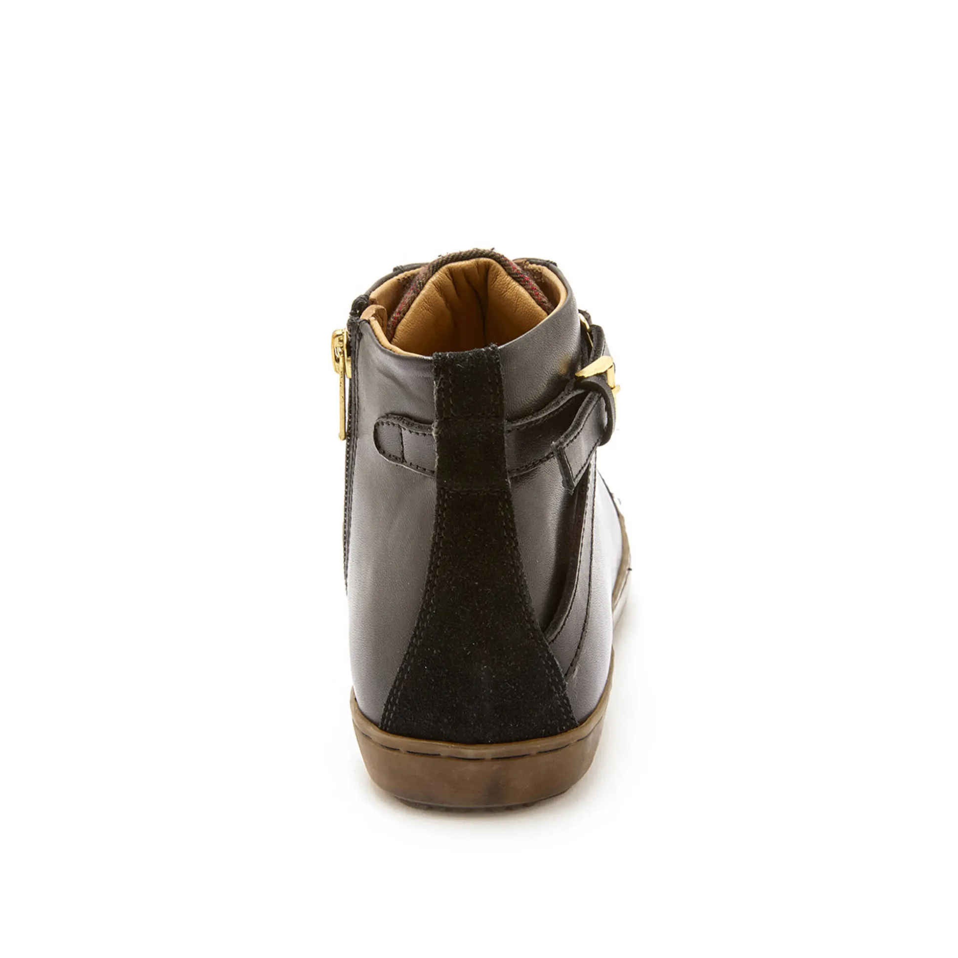 Sneakers met hoge schacht, met rits en vetersluiting, comfortbreedte, in leer - dames