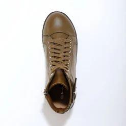 Sneakers met hoge schacht, rits en goudkleurige gesp