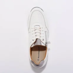 Sneakers met rits, in soepel leer met zool in 2 materialen