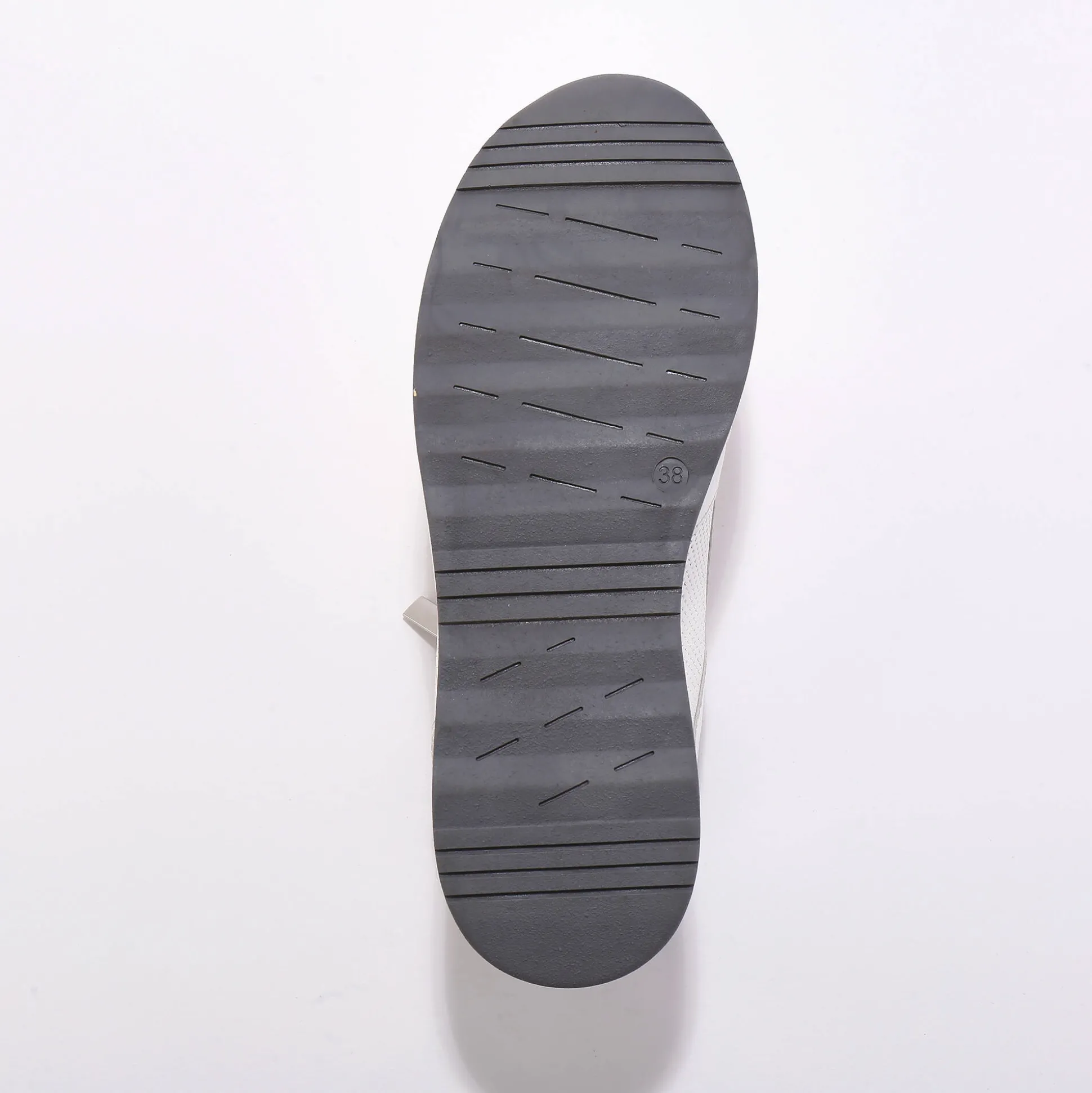 Sneakers met rits, in soepel leer met zool in 2 materialen