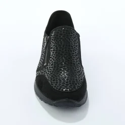 Sneakers met rits voor gevoelige voeten in rekbare stof