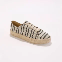 Sneakers met sleehak en koordzool