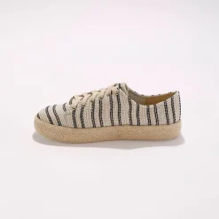 Sneakers met sleehak en koordzool