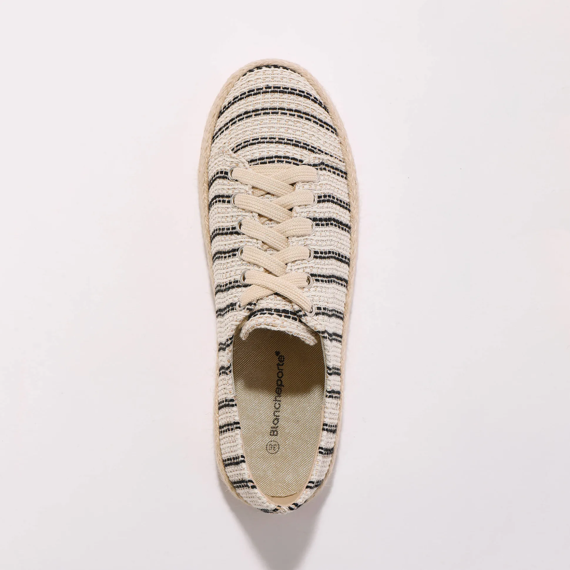 Sneakers met sleehak en koordzool