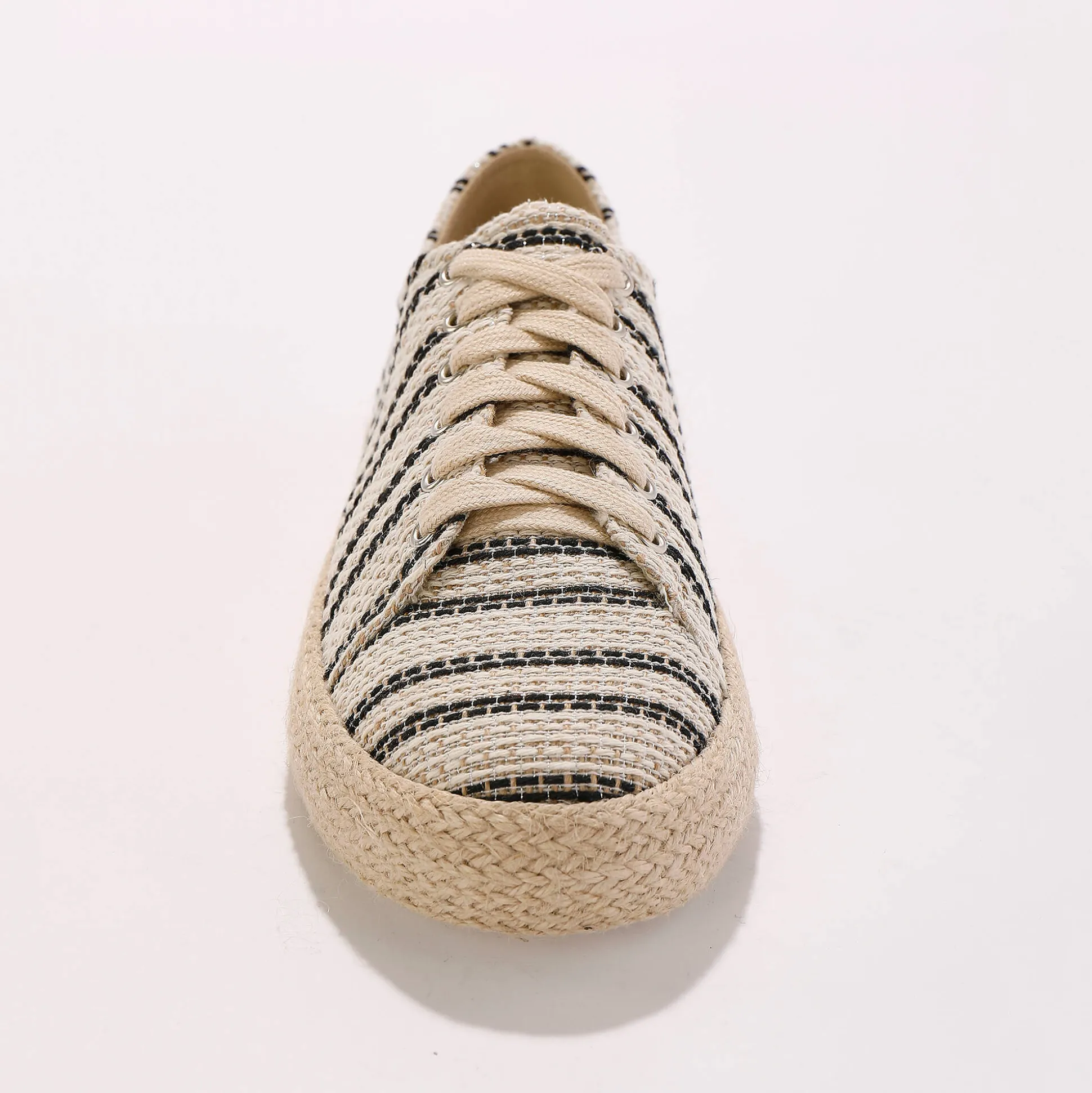 Sneakers met sleehak en koordzool