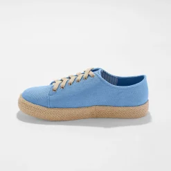 Sneakers met sleehak en koordzool