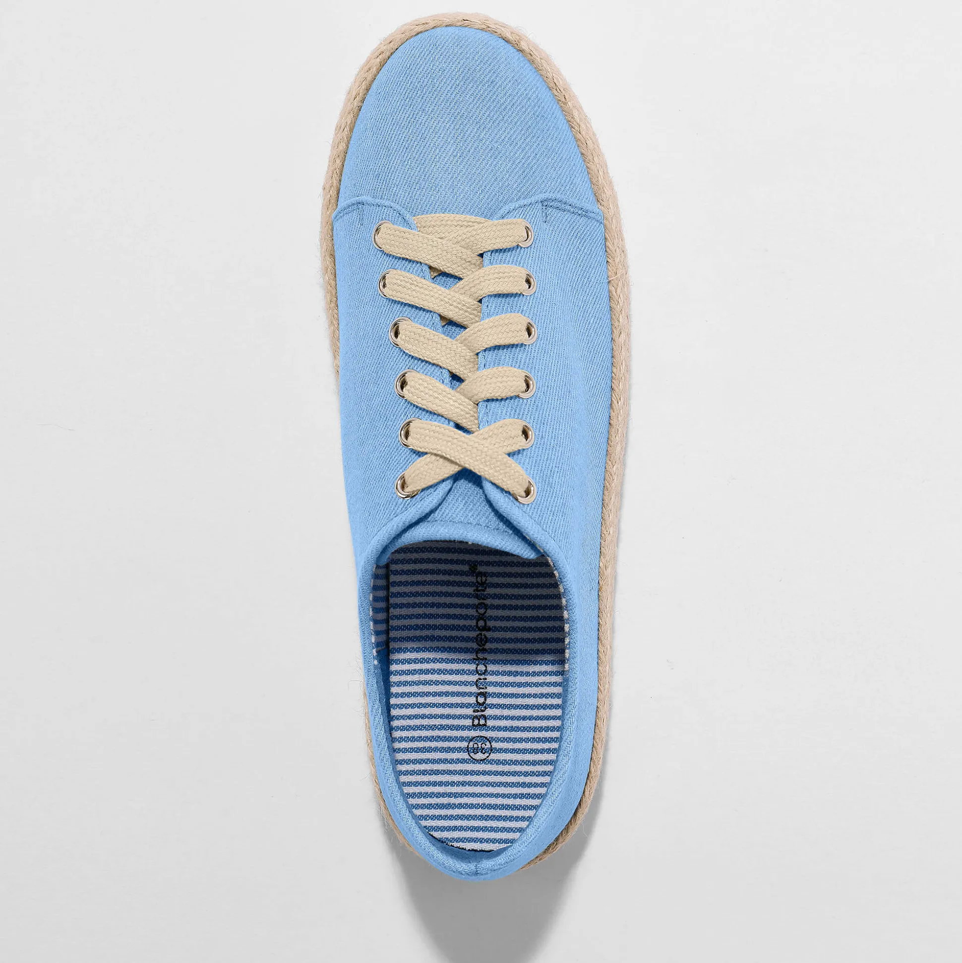 Sneakers met sleehak en koordzool