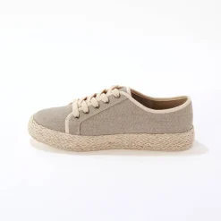 Sneakers met sleehak en koordzool