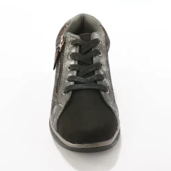 Sneakers met sleehak, fantasiemotief en suedine