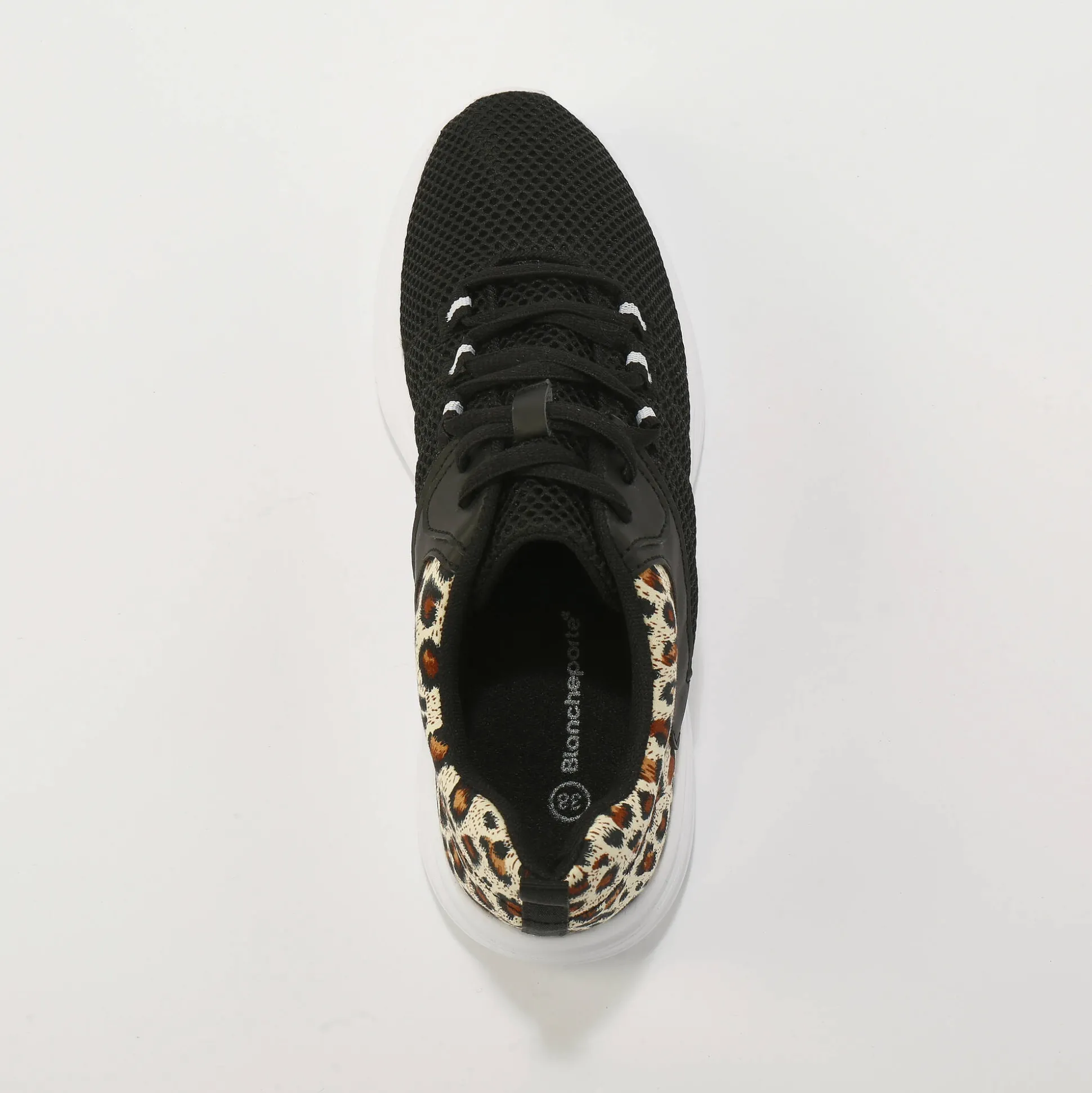 Sneakers met veters en dierenhuidprint