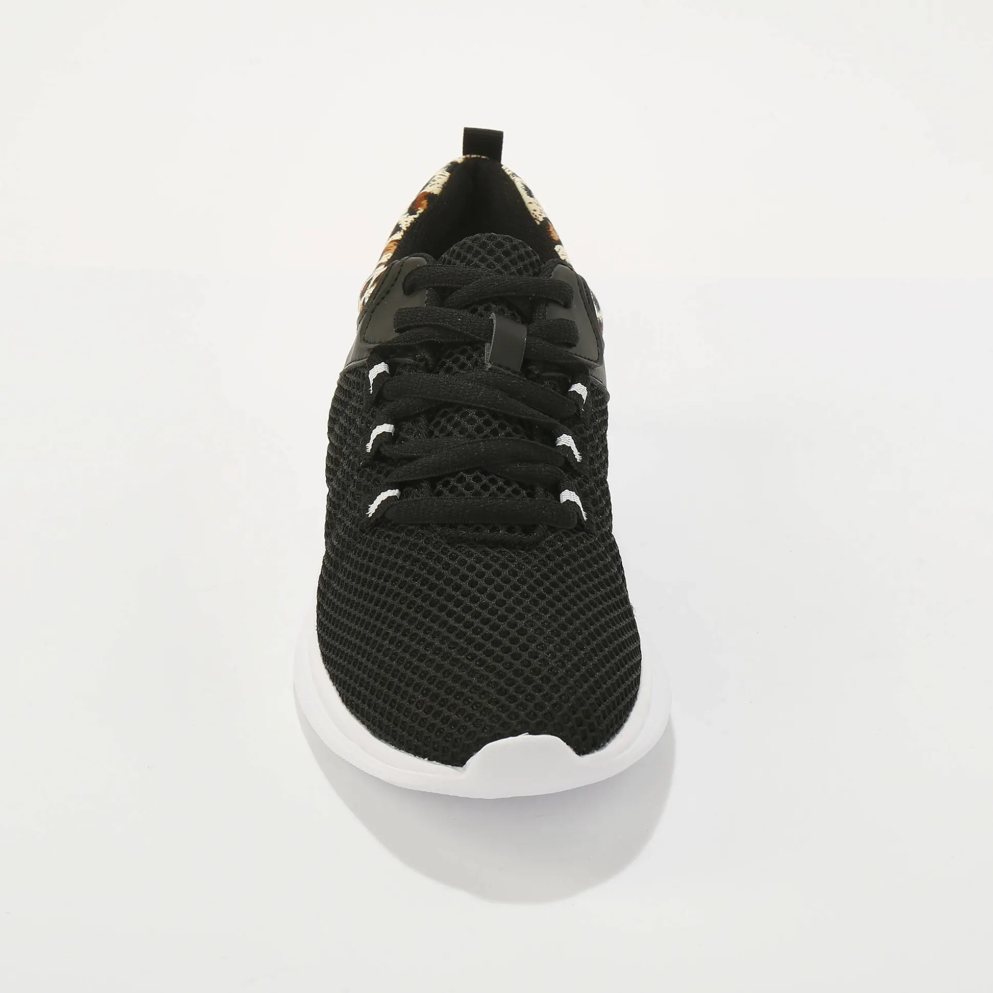Sneakers met veters en dierenhuidprint