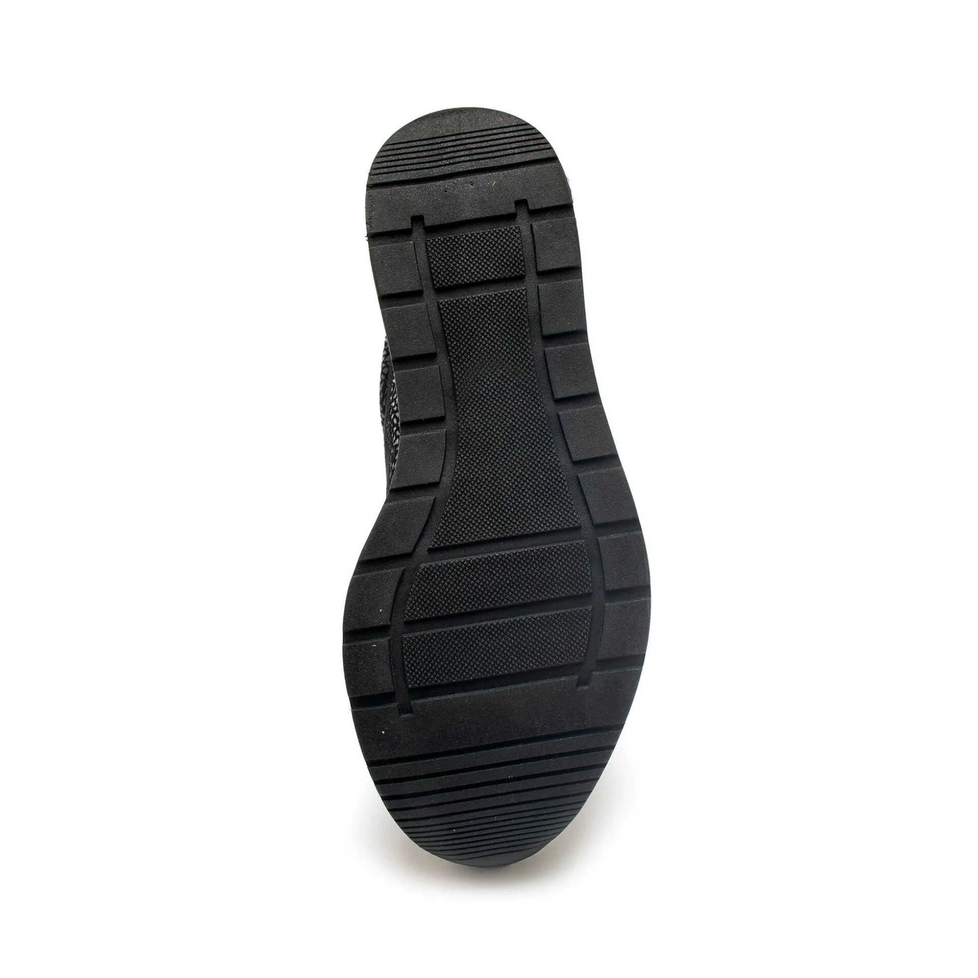 Sneakers met veters in leer en rekbare stof, sleehakje