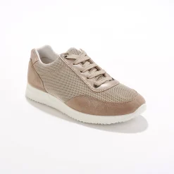 Sneakers met veters, voor gevoelige voeten, rekbaar materiaal - glanzend