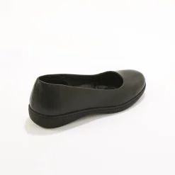 Soepele ballerina's in glad leer met sleehak