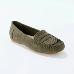 Soepele mocassins in microvezeltextiel
