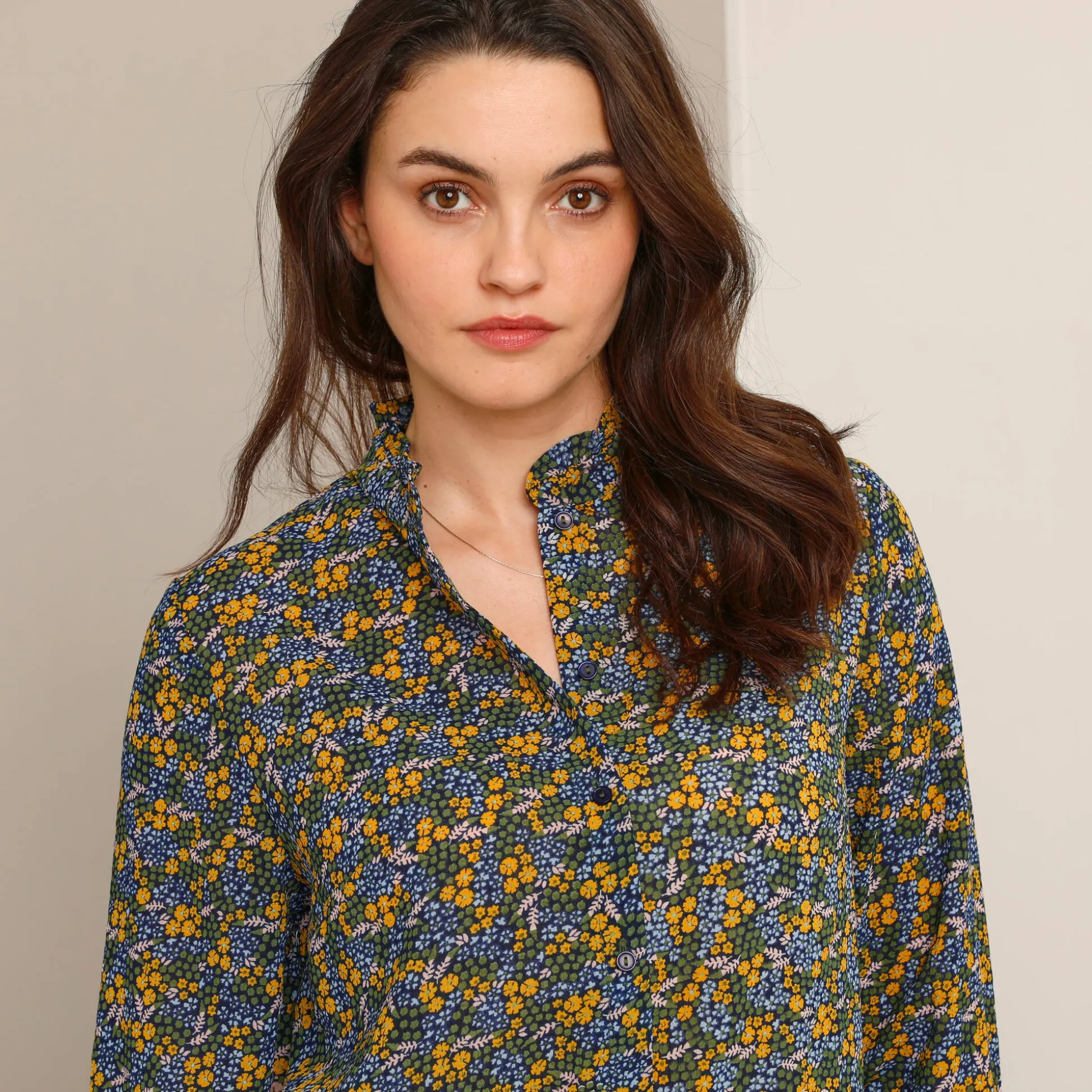 Soepelvallende blouse met bloemenprint