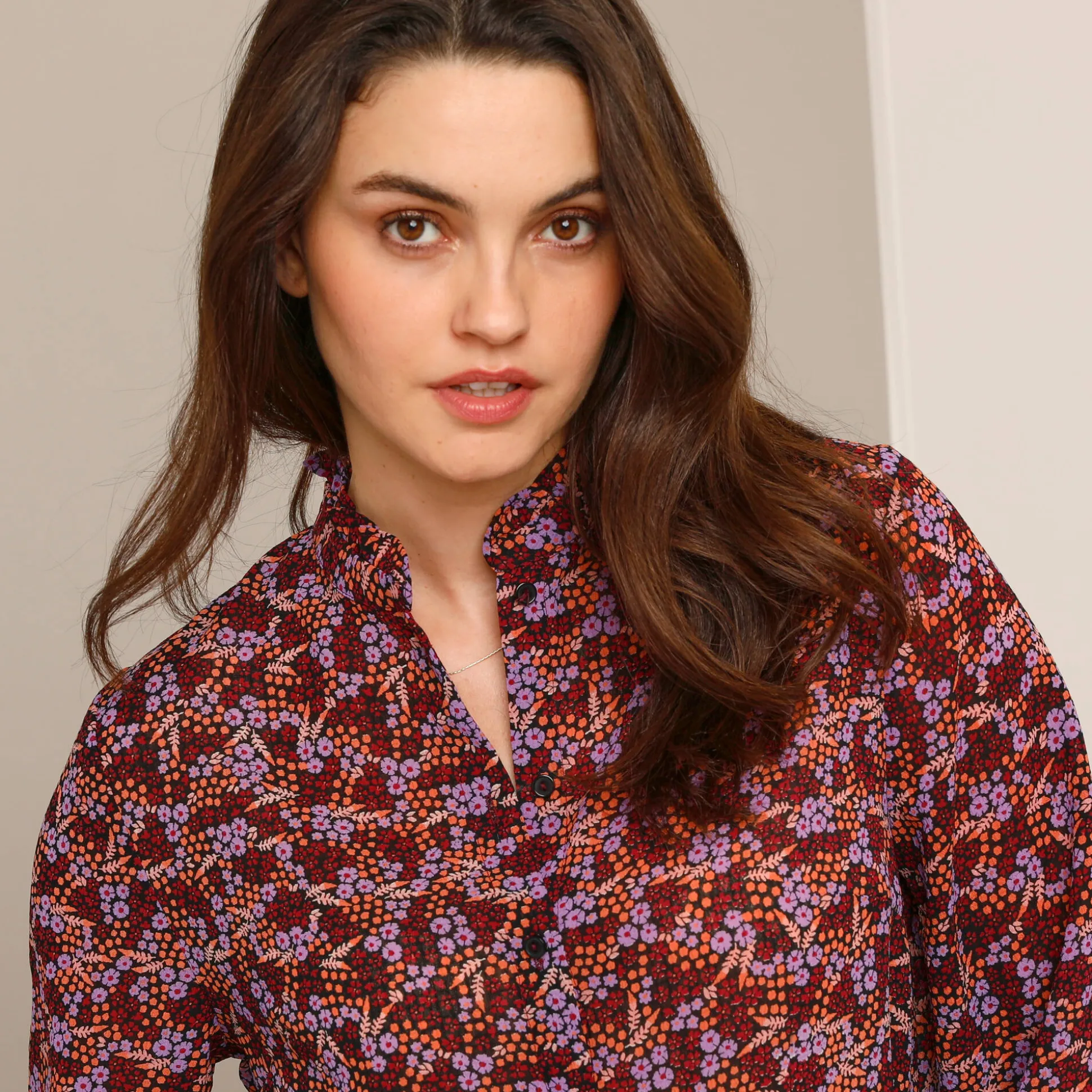 Soepelvallende blouse met bloemenprint