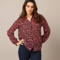 Soepelvallende blouse met bloemenprint