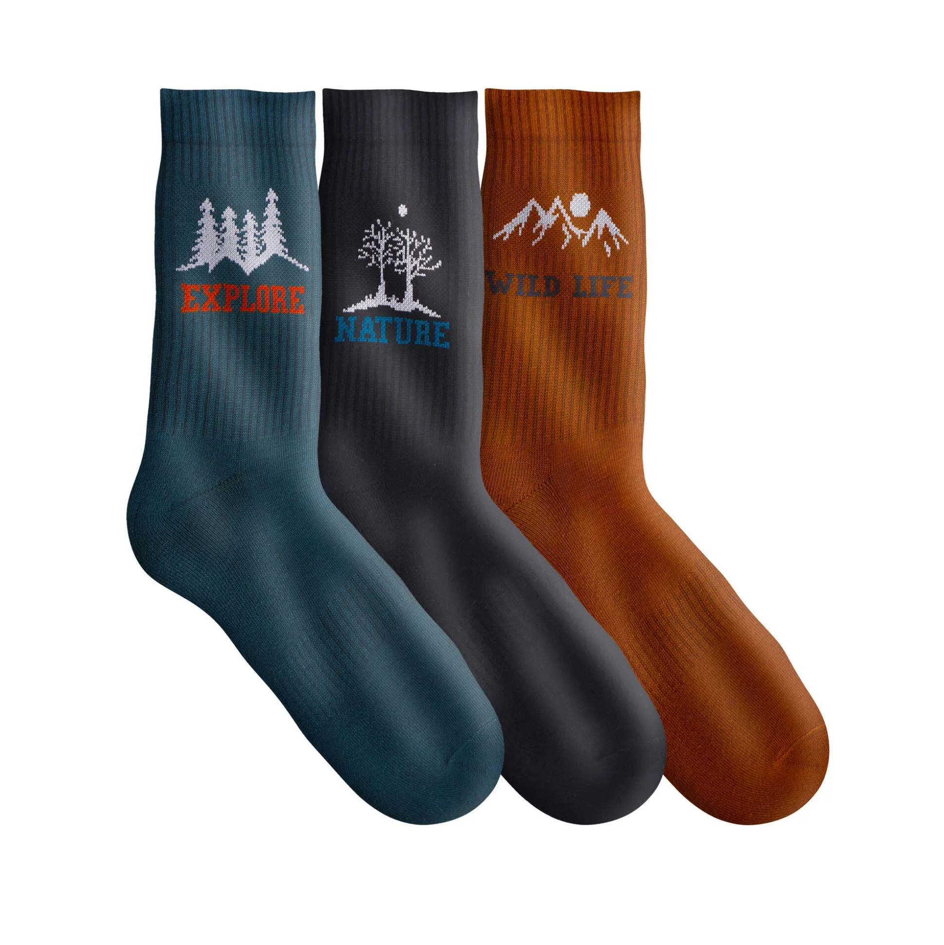 Sokken in ribtricot met jacquardlogo - set van 3 paar