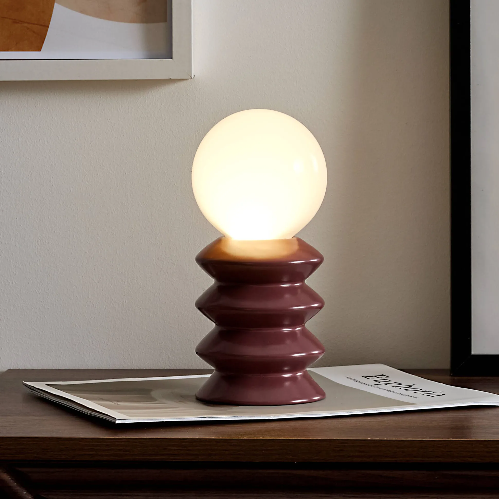 Staande ledlamp op batterijen, in keramiek