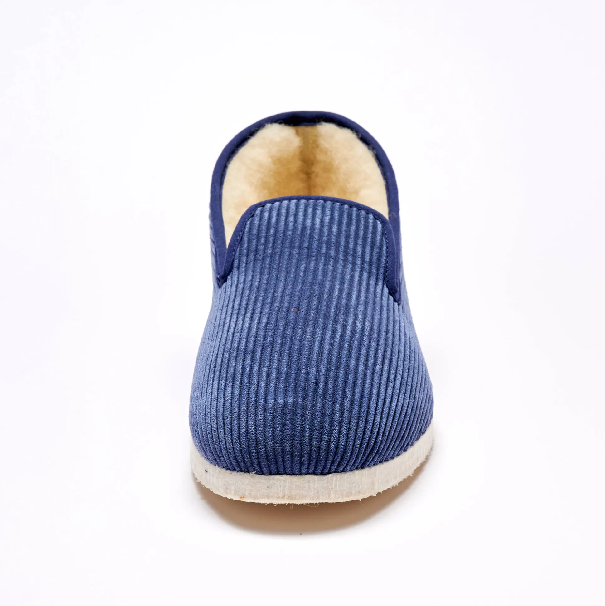Stille pantoffels in velours met wolvoering