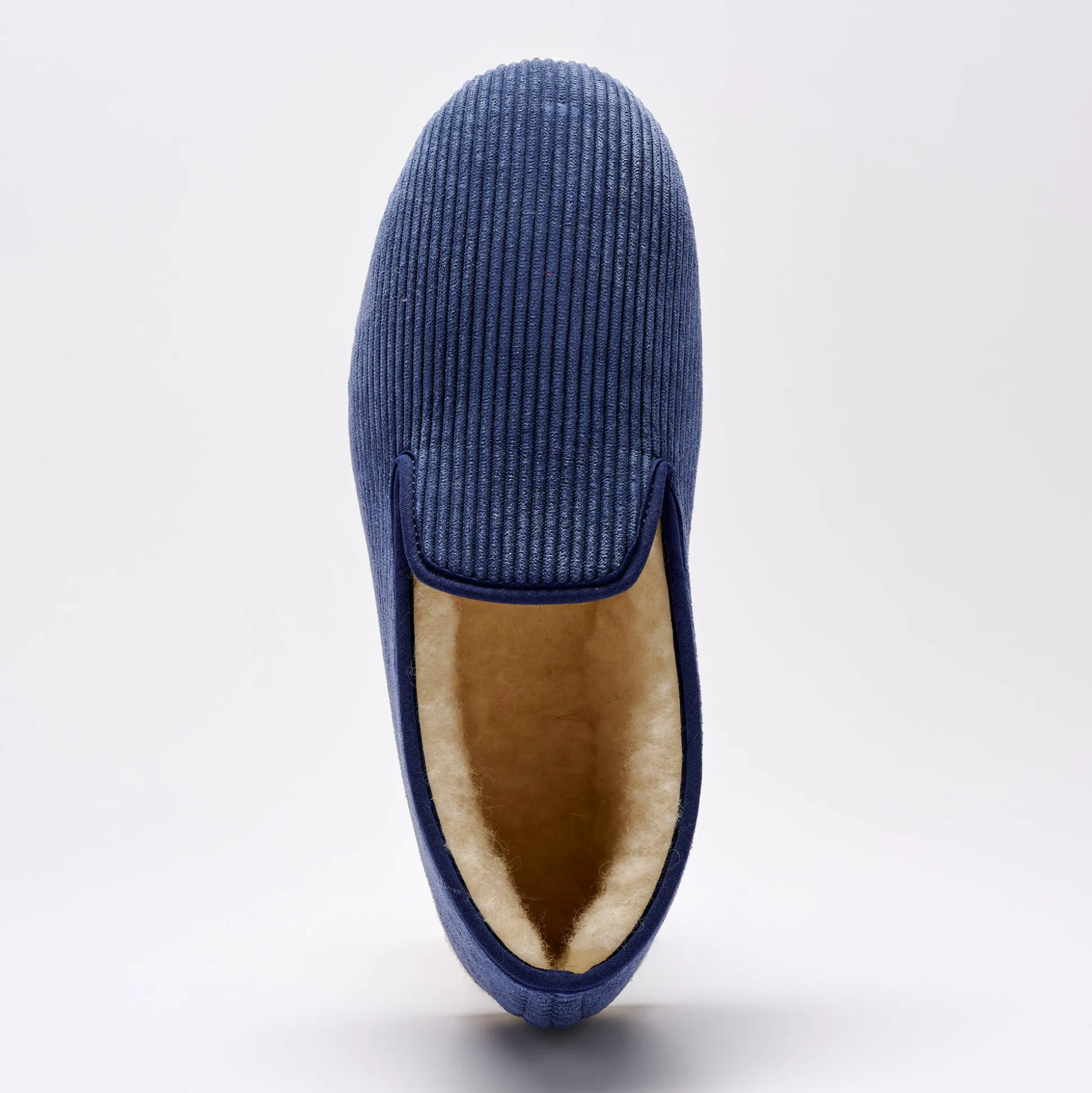 Stille pantoffels in velours met wolvoering