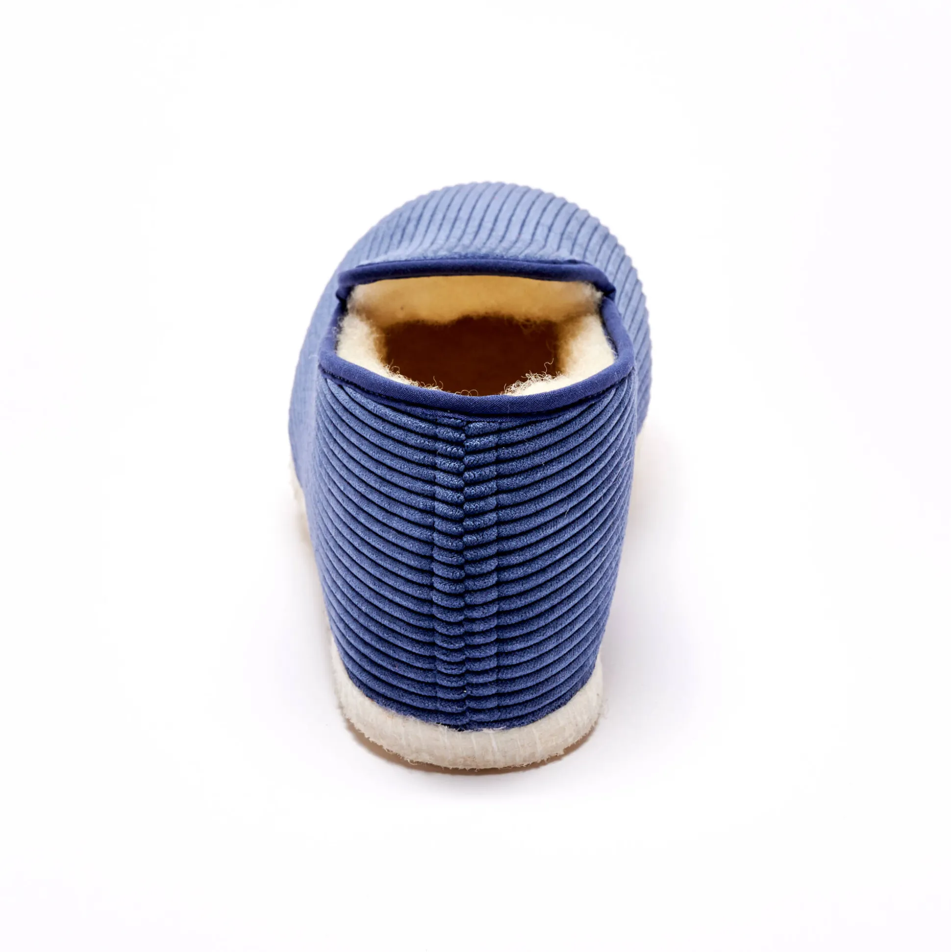 Stille pantoffels in velours met wolvoering
