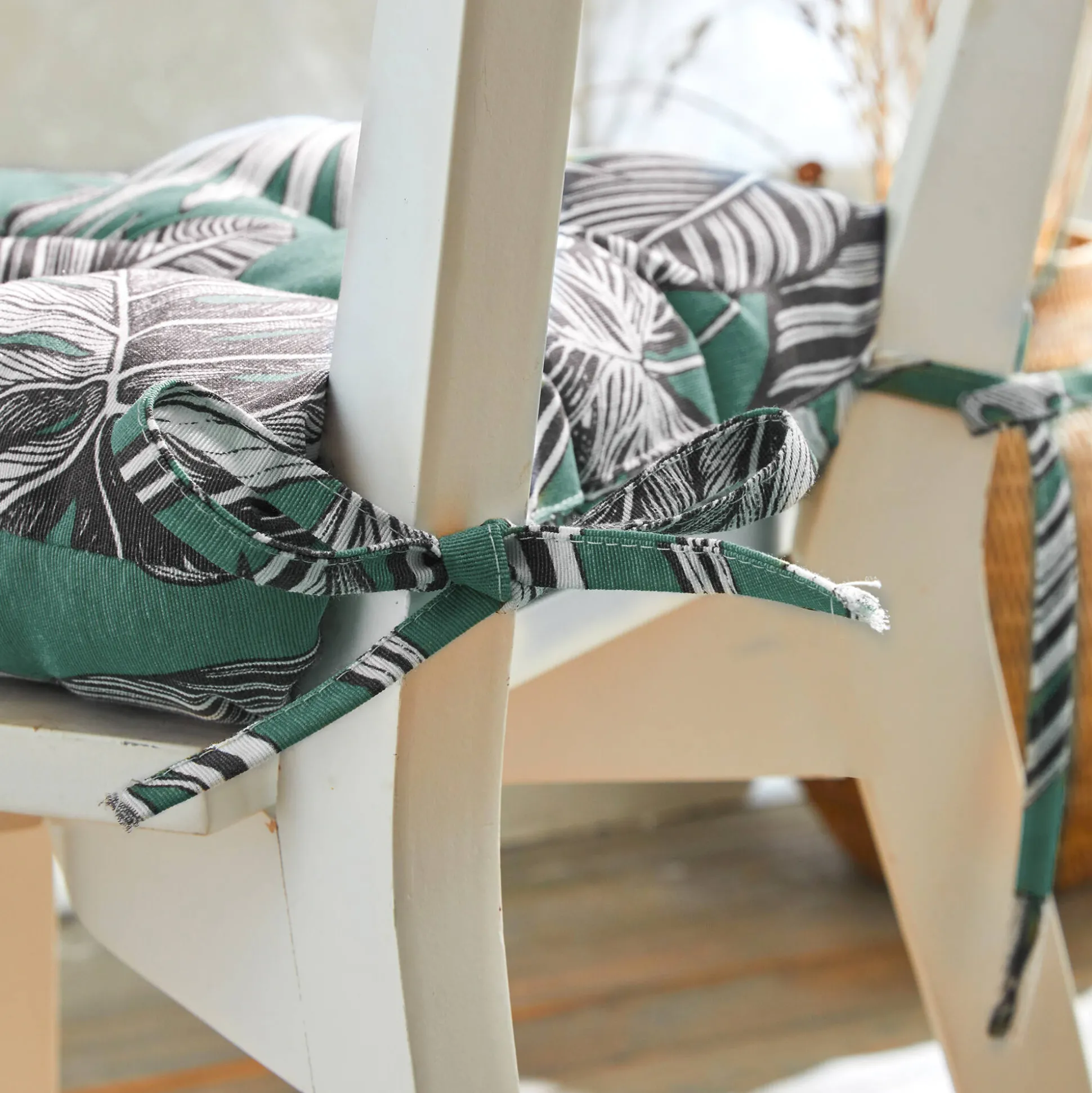 Stoelkussentje met tropische print - set van 2