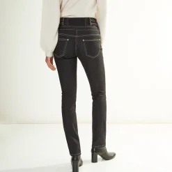 Stretchjeans in recht model met hoge taille
