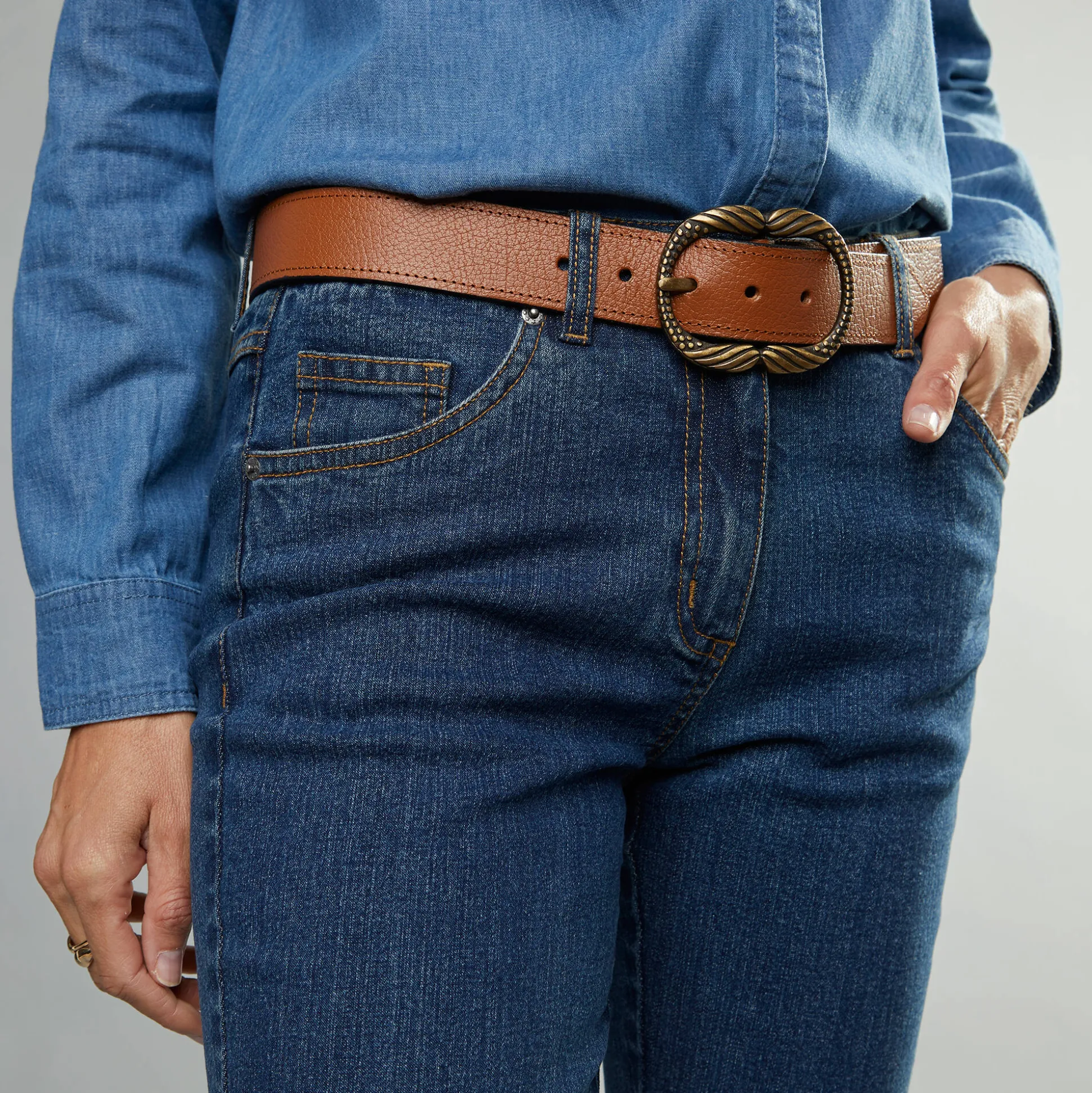 Stretchjeans in recht model - gemiddelde lengte