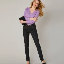 Stretchjeans in recht model - gemiddelde lengte