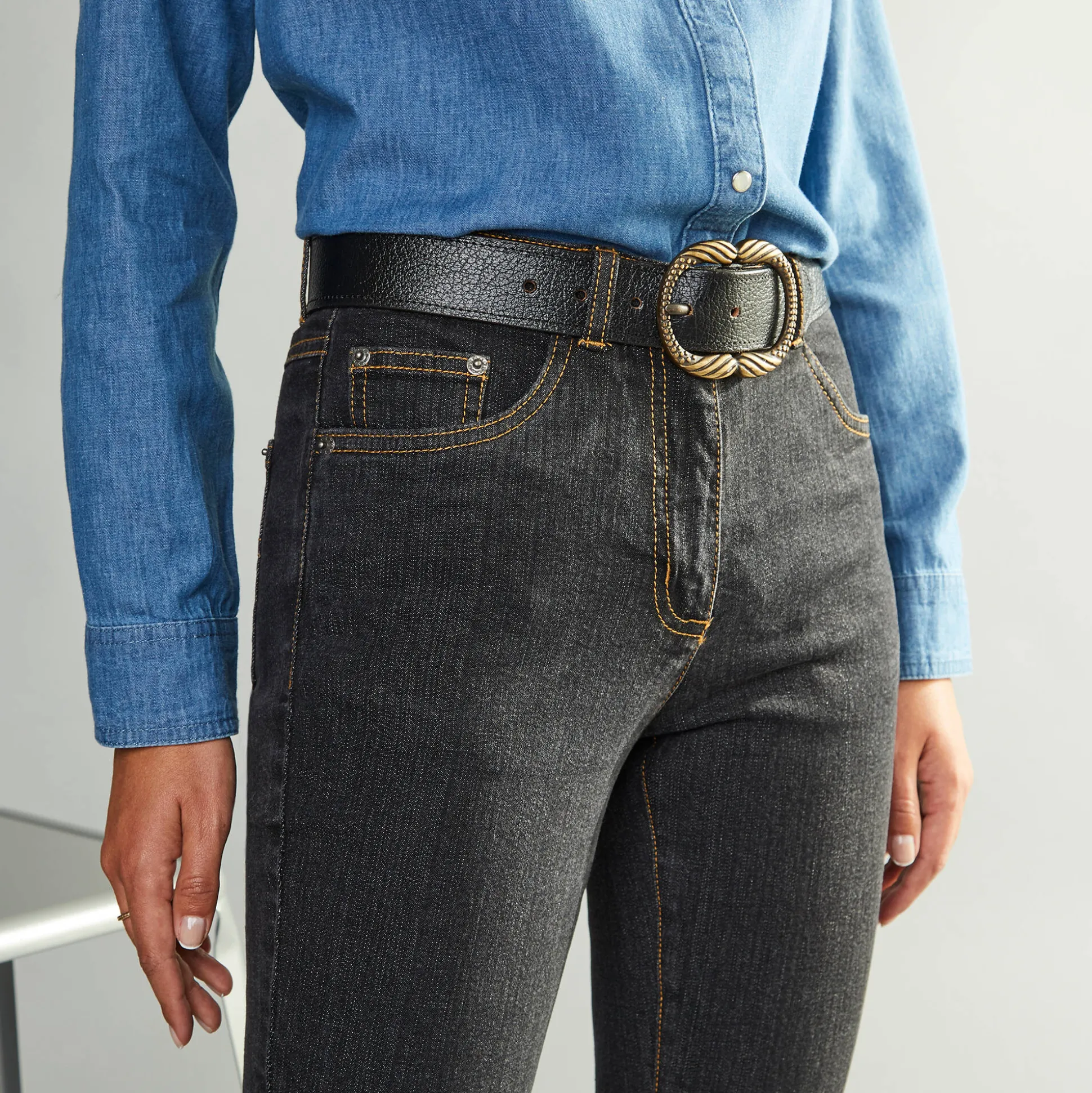 Stretchjeans in recht model - gemiddelde lengte