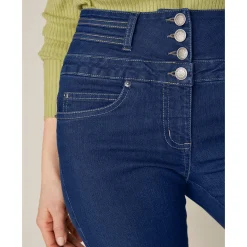 Stretchjeans in recht model met hoge taille