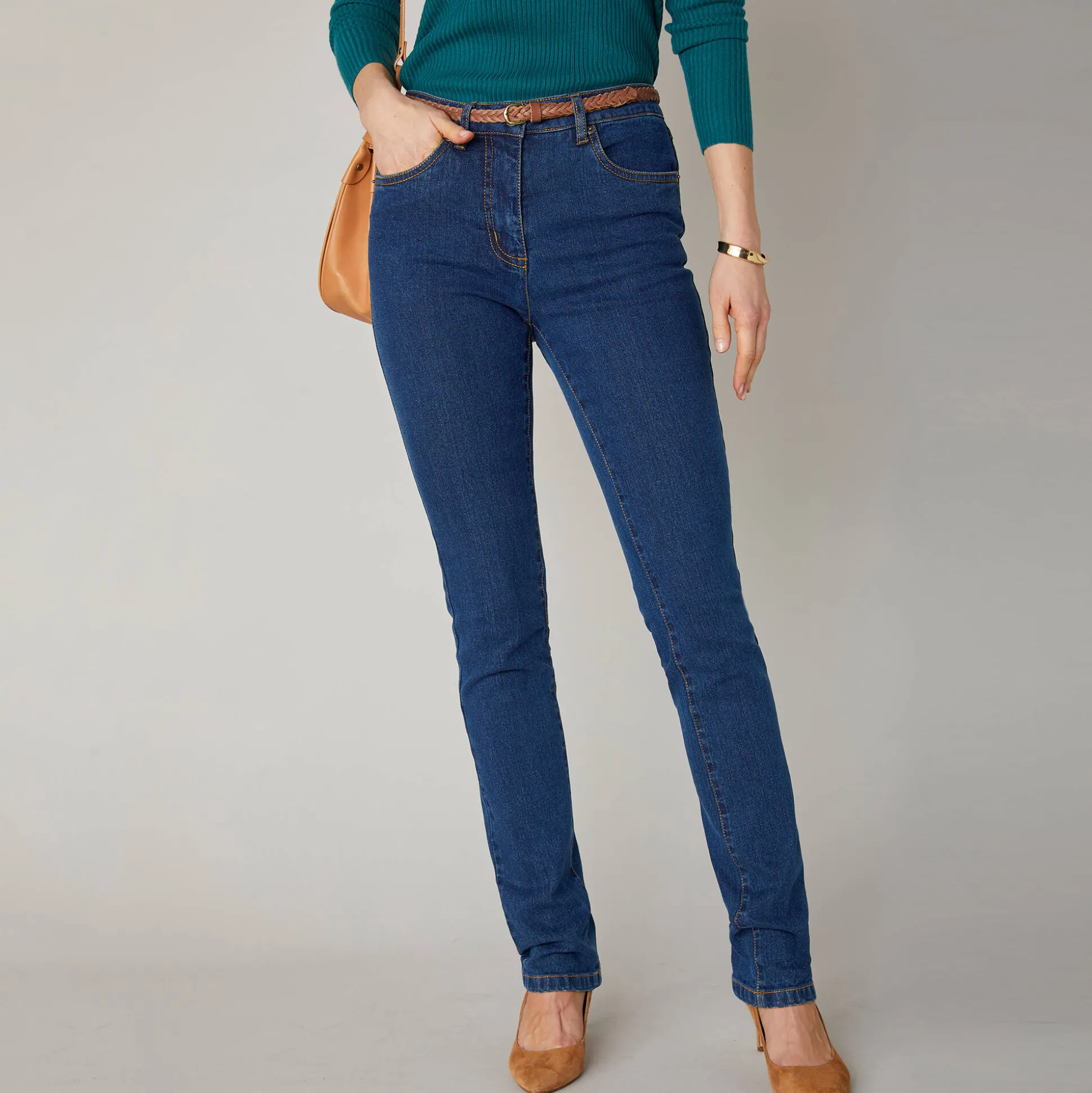 Stretchjeans in recht model - kleine lengte