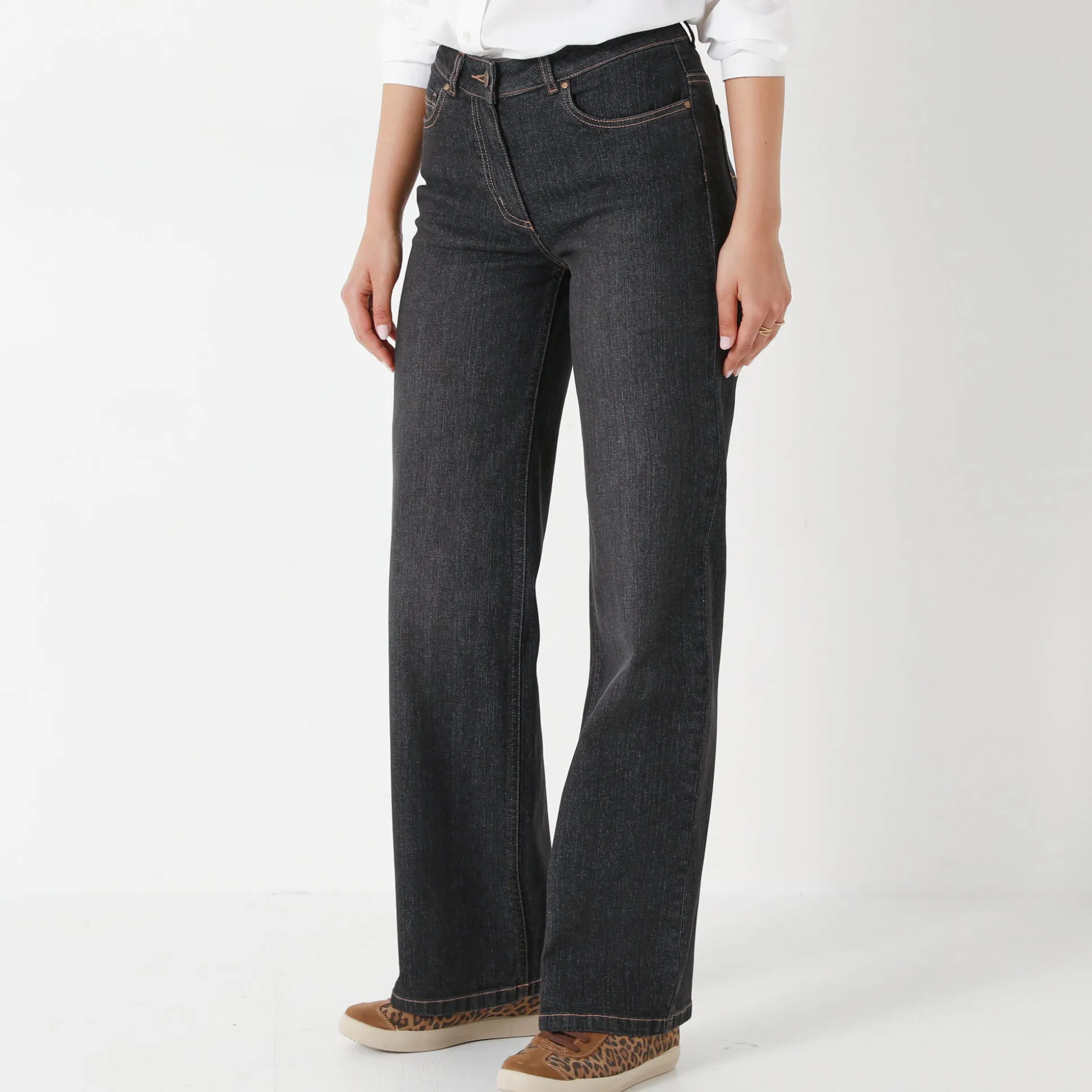 Stretchjeans met ruim model, kleine lengte