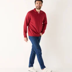 Sweater in molton met polokraag