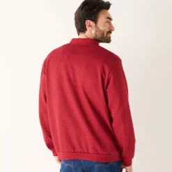 Sweater in molton met polokraag