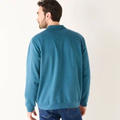 Sweater in molton met polokraag