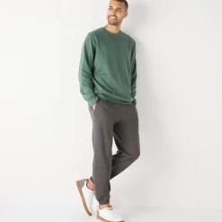 Sweater in molton met ronde hals
