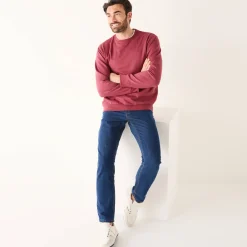 Sweater in molton met ronde hals