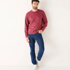 Sweater in molton met ronde hals