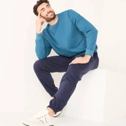 Sweater in molton met ronde hals